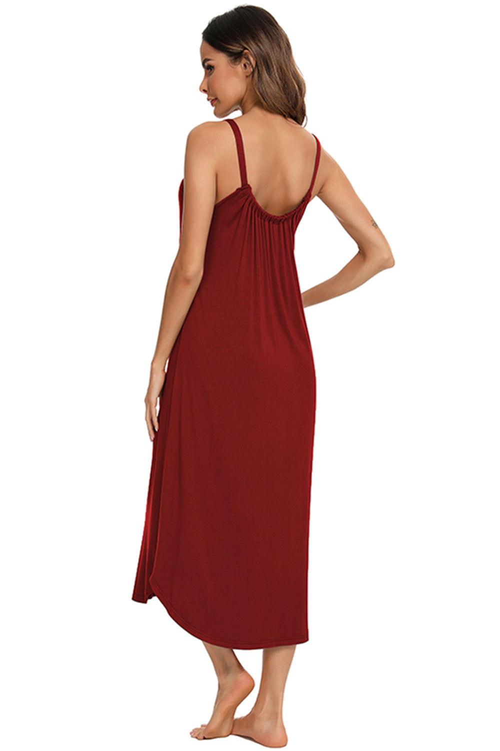 V-Neck Midi Lounge Dress - House of Cardwell