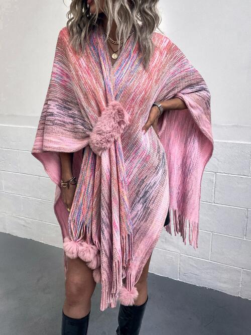 Heathered Fringe Hem Poncho - House of Cardwell