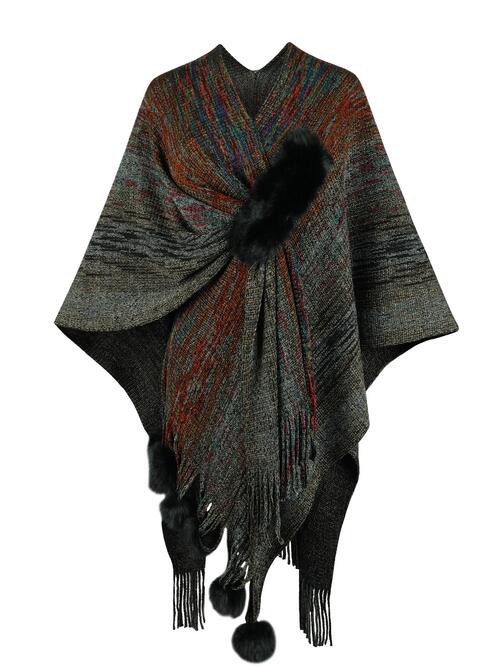 Heathered Fringe Hem Poncho - House of Cardwell