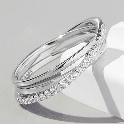 Inlaid Zircon 925 Sterling Silver Ring - House of Cardwell