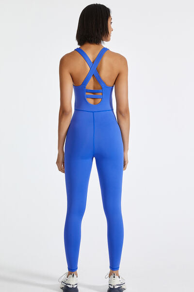 Crisscross Back Wide Strap Active Jumpsuit - House of Cardwell