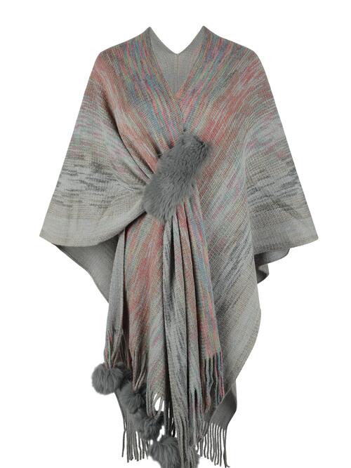 Heathered Fringe Hem Poncho - House of Cardwell