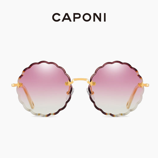 Rimless Sunglasses Women Rosie Flower Shaped Round Women's Fashion Gradient Glasses Trendy Vintage Designer Eyewear eprolo