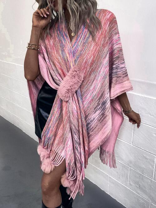 Heathered Fringe Hem Poncho - House of Cardwell