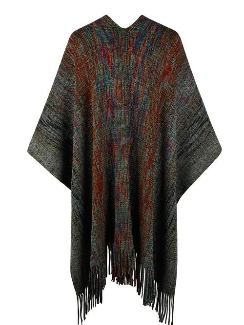 Heathered Fringe Hem Poncho - House of Cardwell