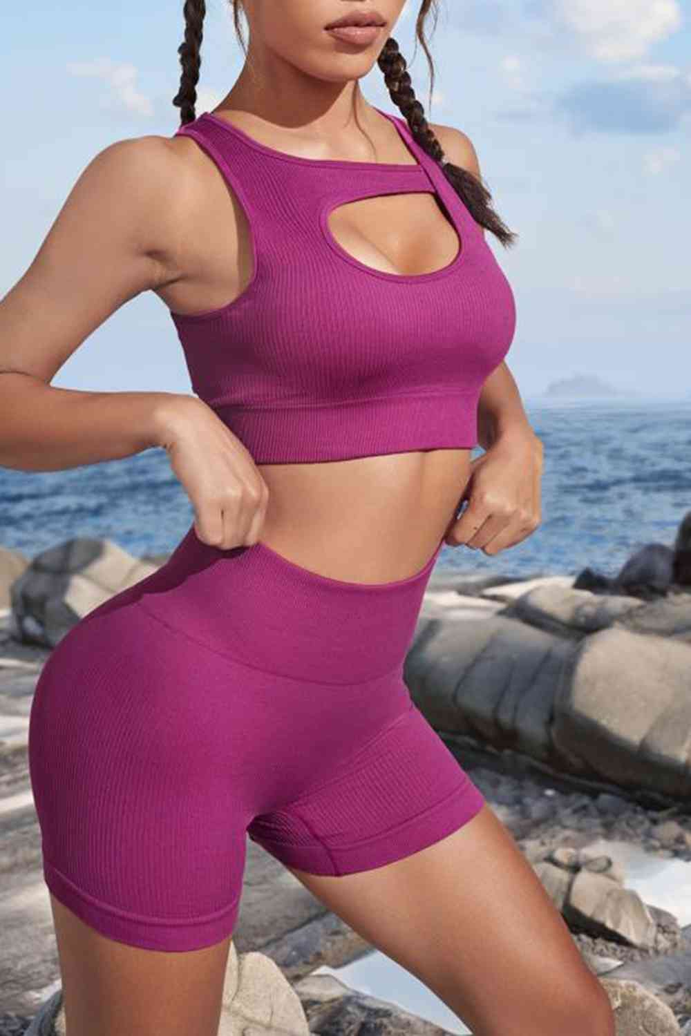 Cutout Two-Piece Sports Set Trendsi